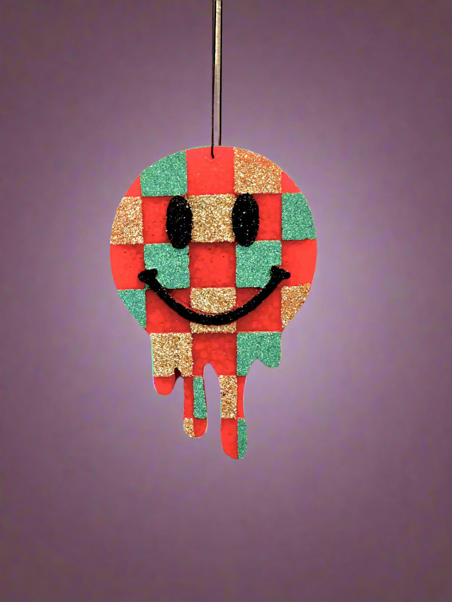 Freshie- Checkered Drip Smiley