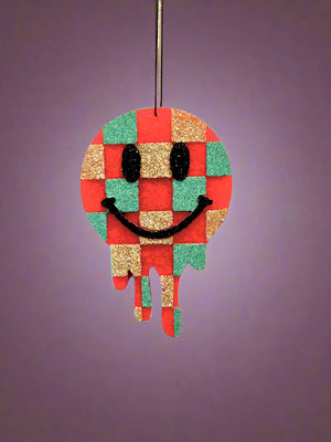 Freshie- Checkered Drip Smiley