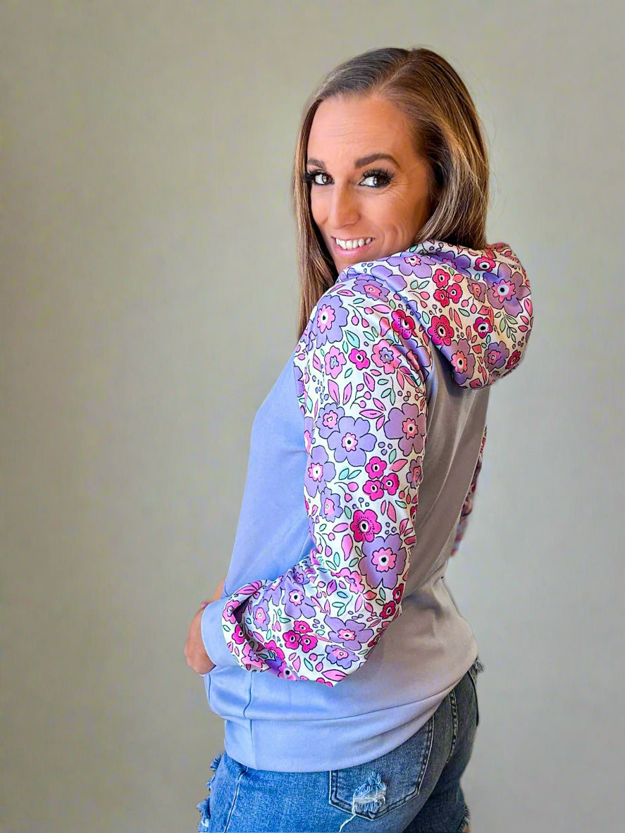 Spring Tara Hooded Pullover- Purple