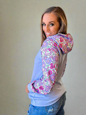 Spring Tara Hooded Pullover- Purple