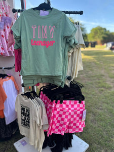 Pink Checker Biker Shorts