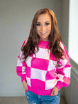 Pink Checkered Sweater