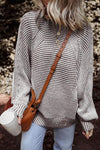 Striped Ribbed Knit Sweater