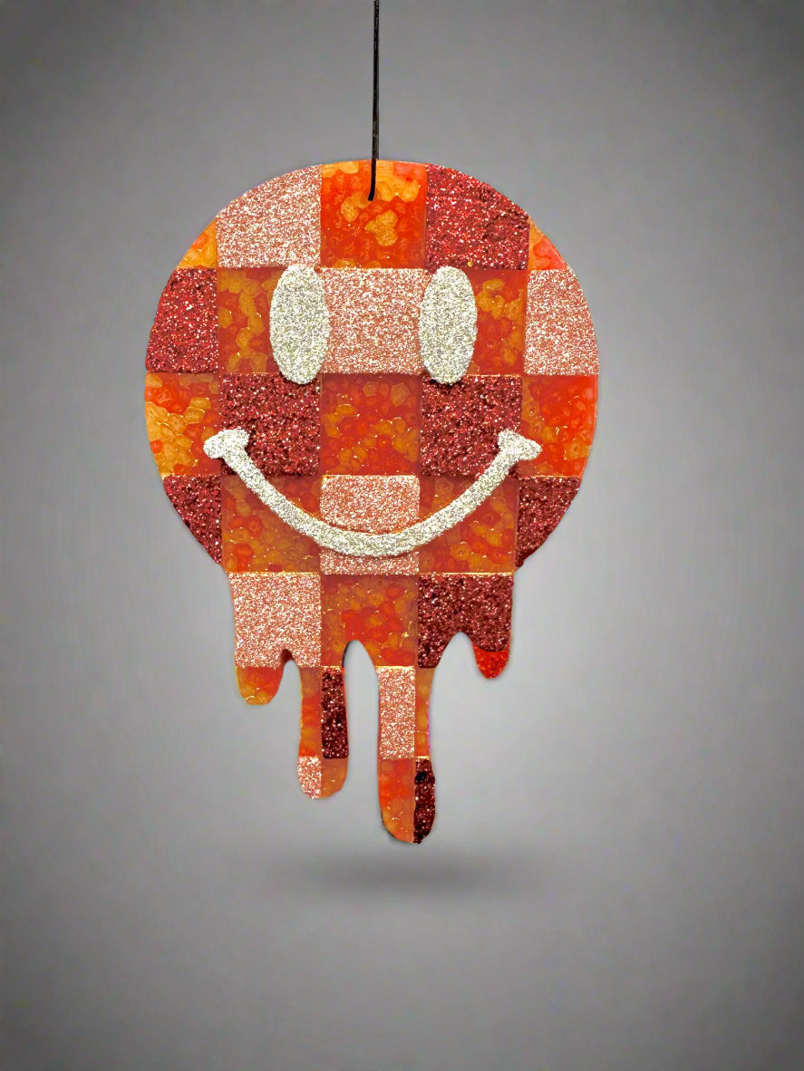 Freshie- Checkered Drip Smiley