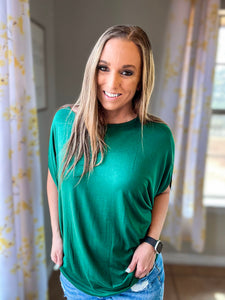Darcy Dolman Top- Forest Green