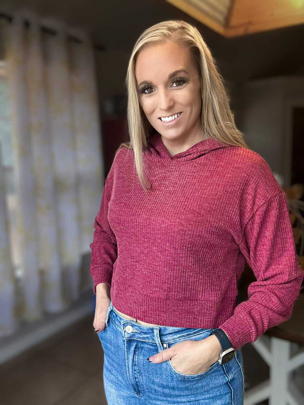 Cabernet Crop Hoodie