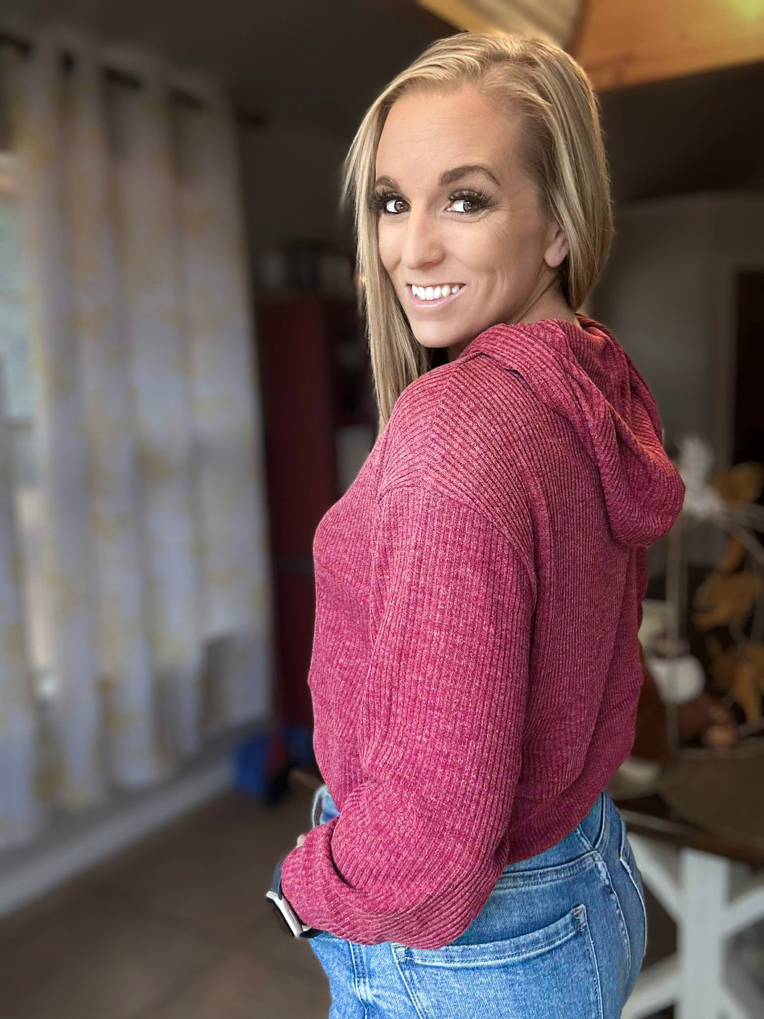 Cabernet Crop Hoodie