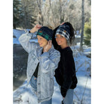 Buffalo Check C.C. Messy Bun Beanie