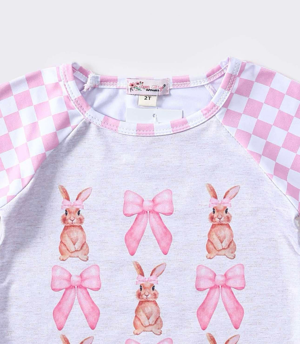 Bunny Bow Girls Raglan