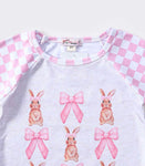Bunny Bow Girls Raglan