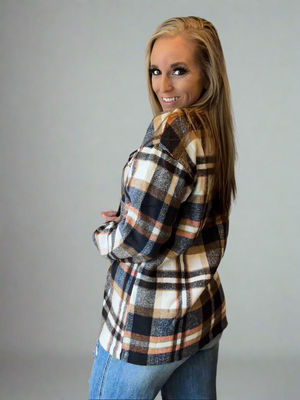 Bonfire Night Plaid Pocket Shacket