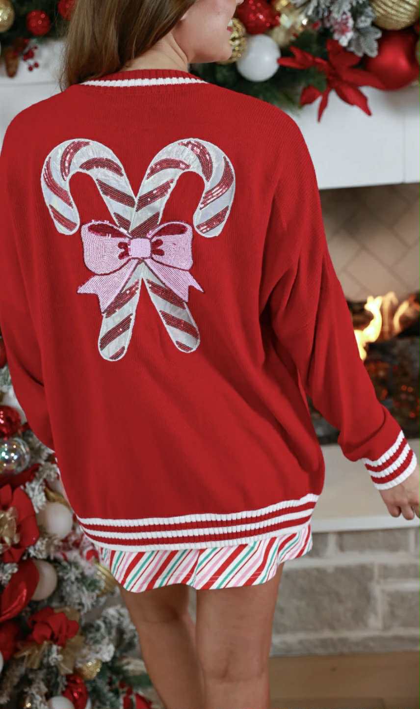 Candy Cane Relaxed Cardigan
