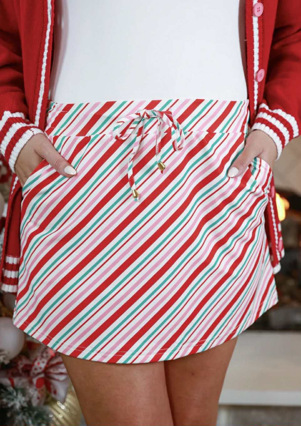 Candy Cane Stripes Skort