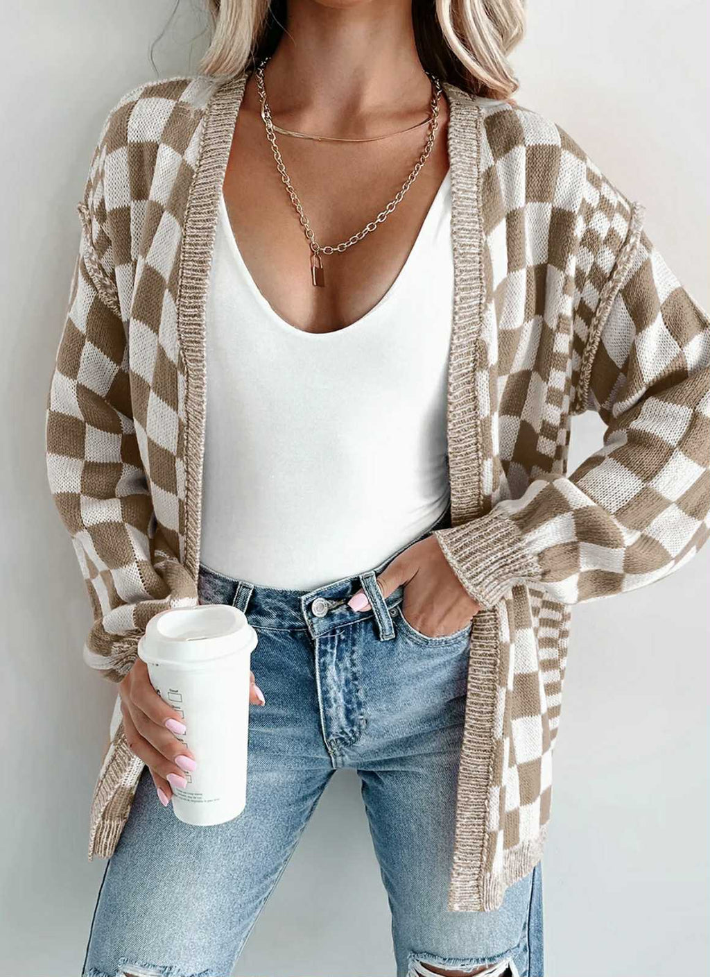 Checkered Cardigan