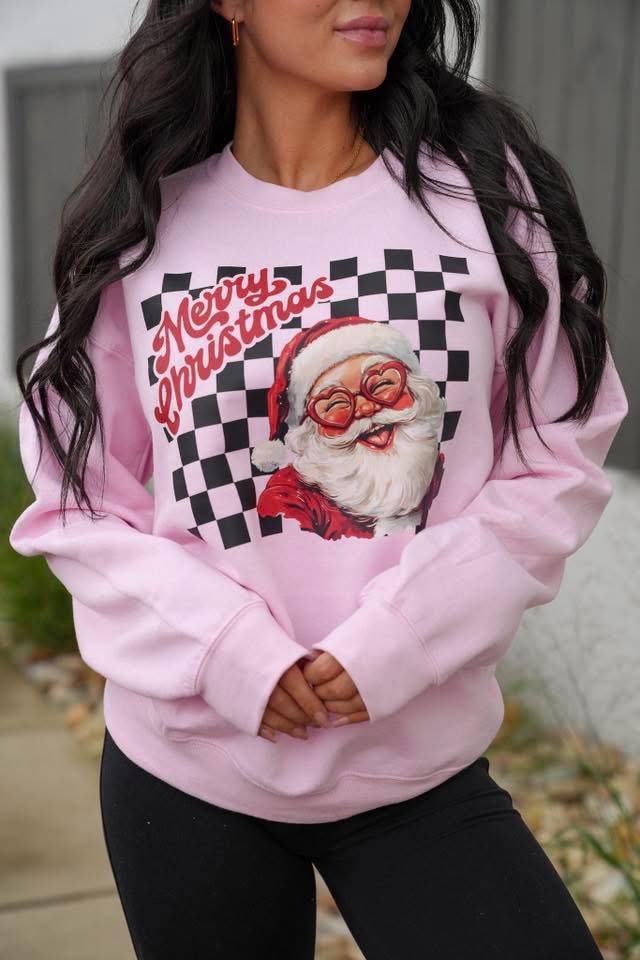 Checkered Santa Sweatshirt