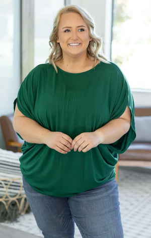 Darcy Dolman Top- Forest Green