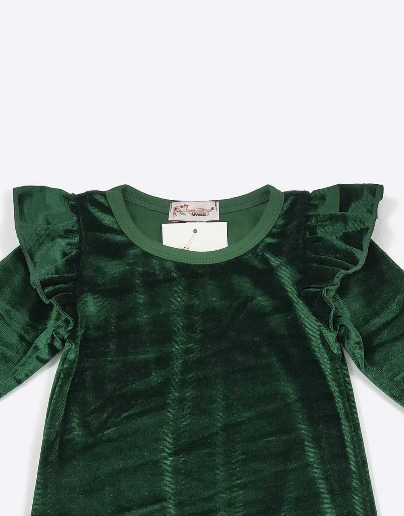 Emerald Velvet Baby Romper