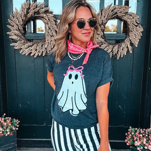 Glitter Ghost Bow Tee