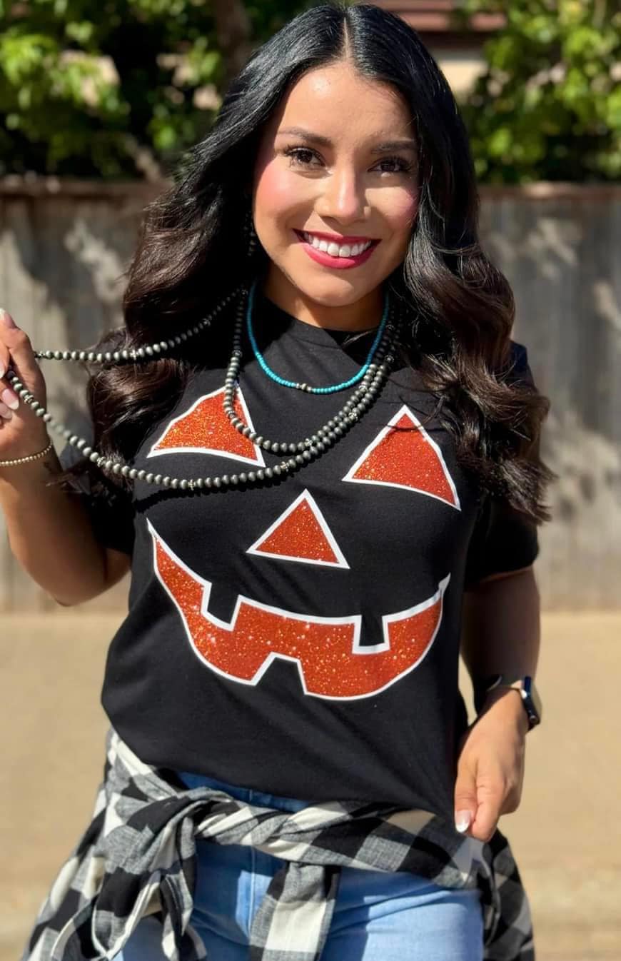 Glitter Jack O' Lantern Tee