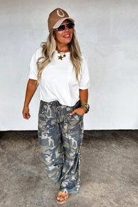 Haddie Camo Wide Leg Pants