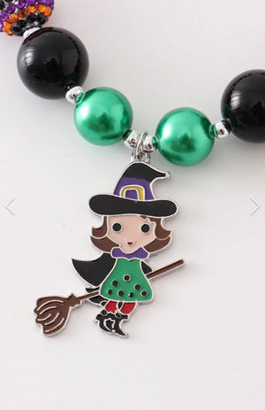 Witch Halloween Bubble Chunky Necklace