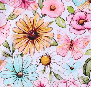 Pink Butterfly Floral Girls Dress