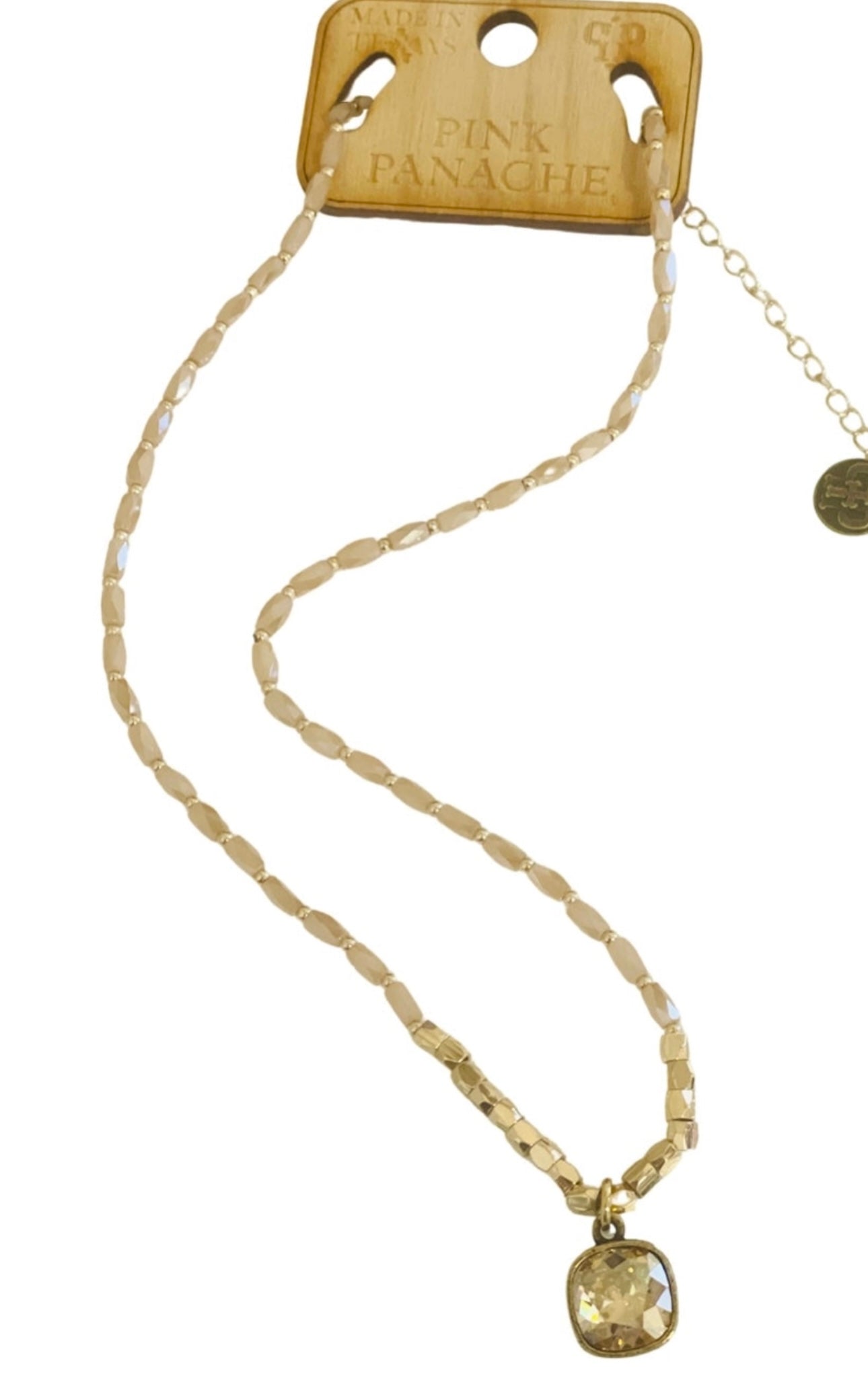 Pink Panache Champagne Beaded Necklace