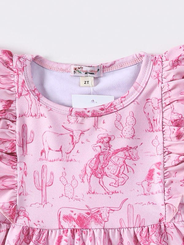 Pink Western Girls Dress