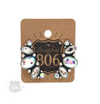 Rhinestone Navette Post Earrings