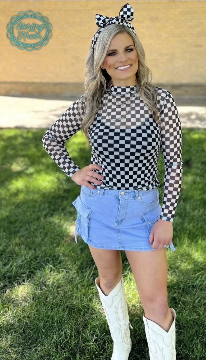 Round the Track Mesh Top