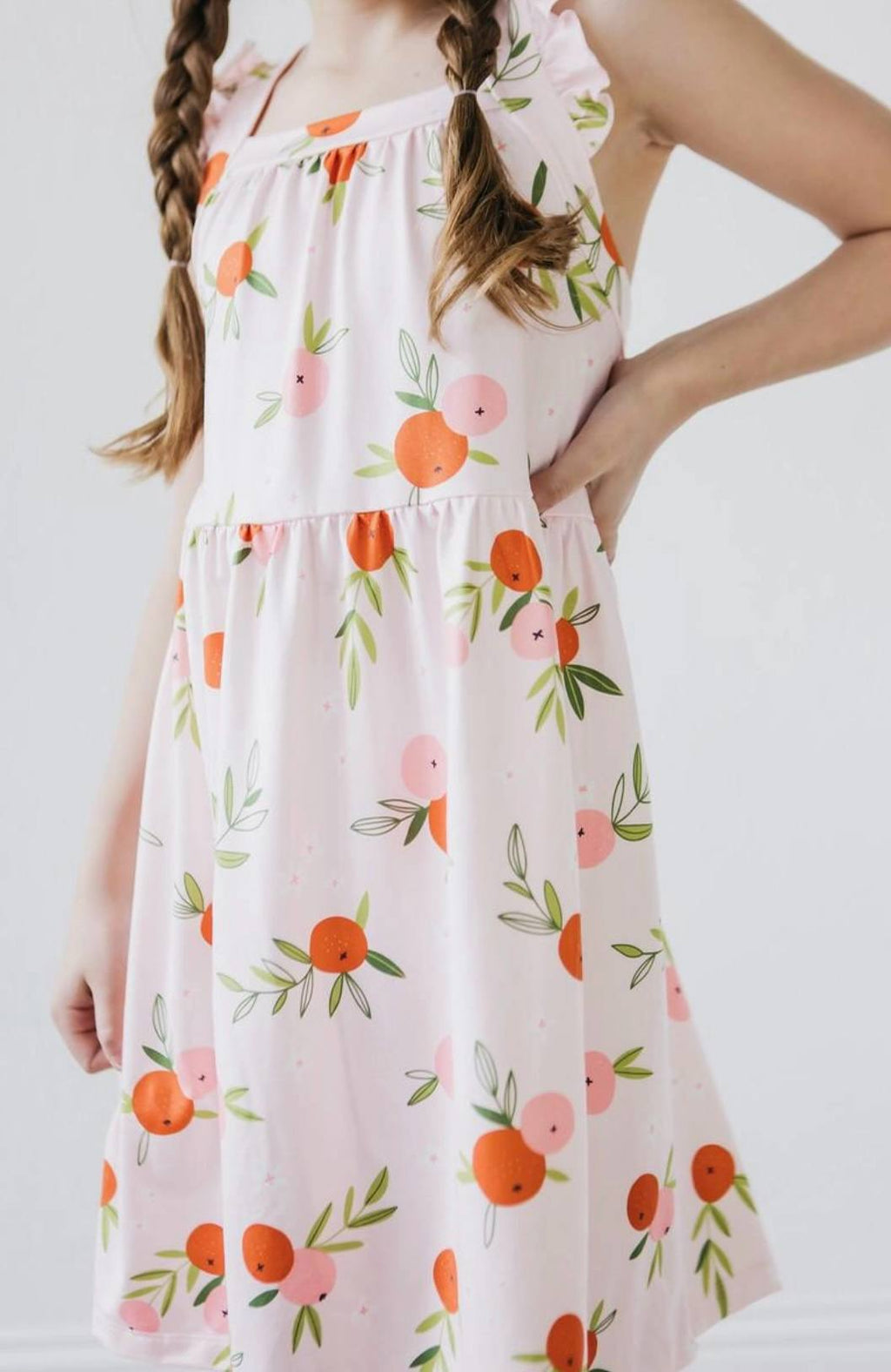 Tangerine Ruffle Cross Back Dress