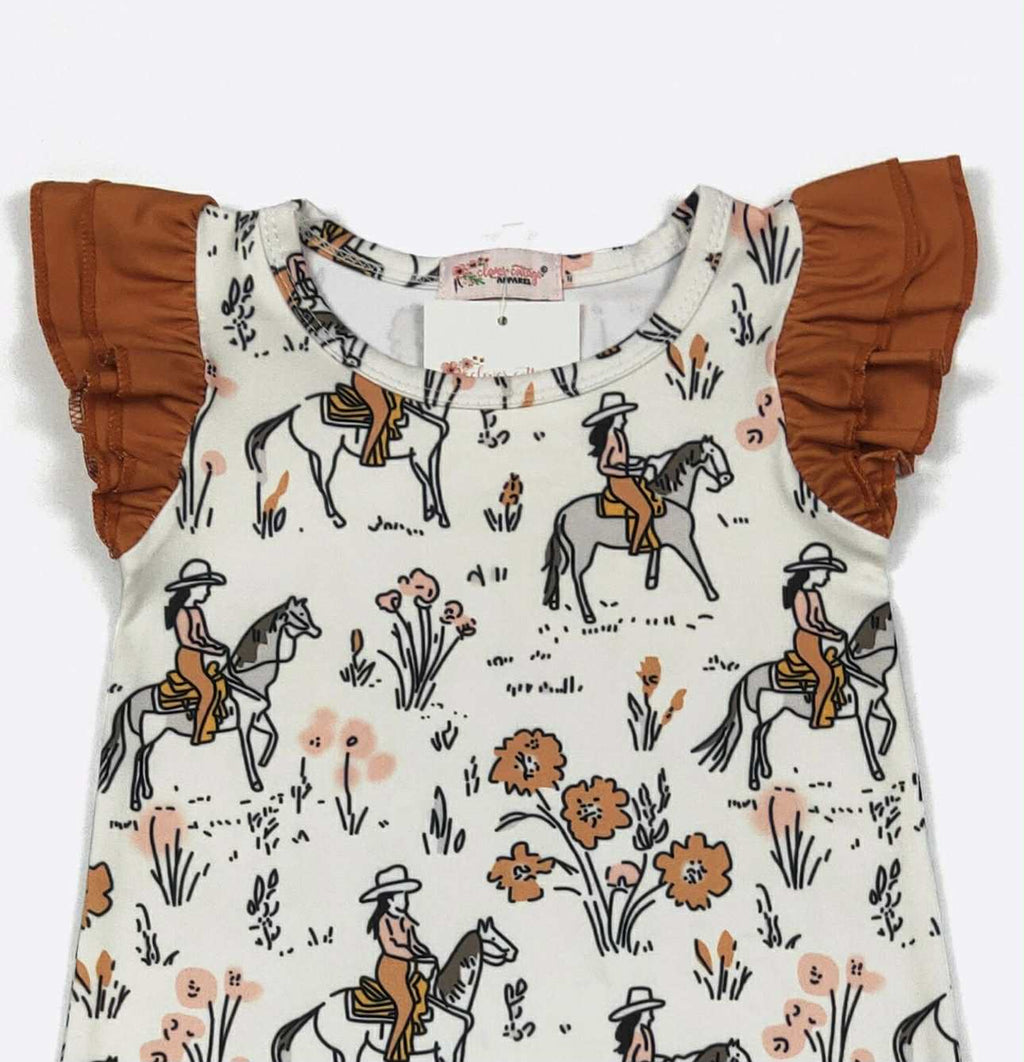 Tawny Cowgirl Baby Romper