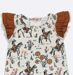 Tawny Cowgirl Baby Romper