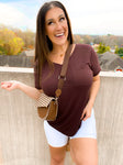 The Sophie Slouchy Tee- Chocolate
