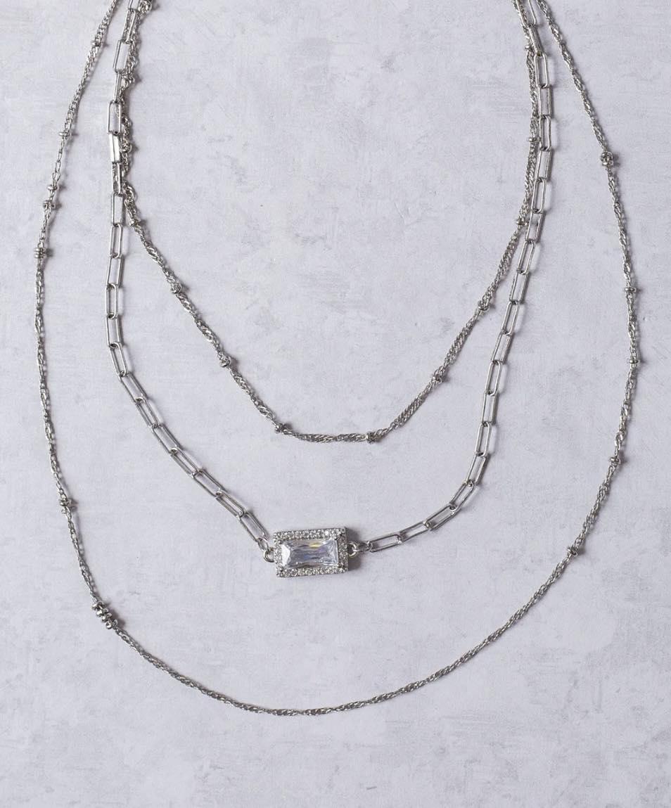 Too Cool for You Silver Linked Layered Chain Necklace