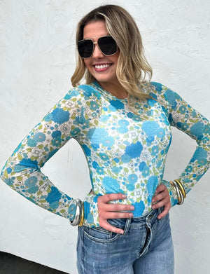 Vintage Floral Mesh Top