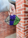 Freshie- Gold/Purple/Green Glitter Lips