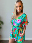 Tropical Vibes Tie Waist Romper